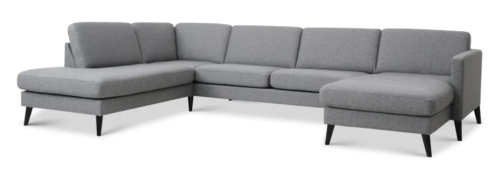 Ask hjørnesofa med open end og chaiselong Sort