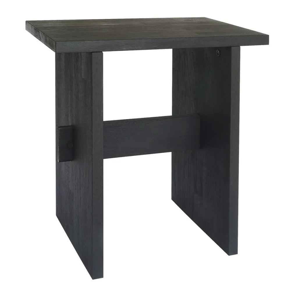 MOUD Home OAK skammel i egetræ - onyx