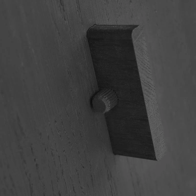 MOUD Home OAK skammel i egetræ - onyx