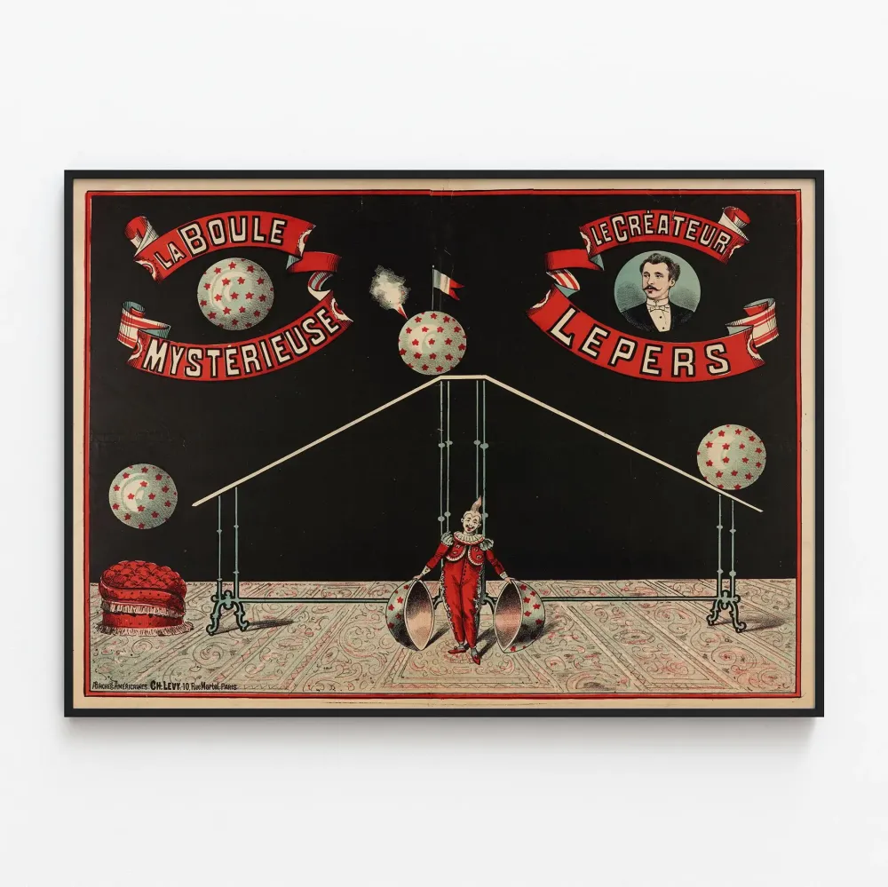 Plakat vintage La Boule Mystérieuse af Le Créateur Lepers