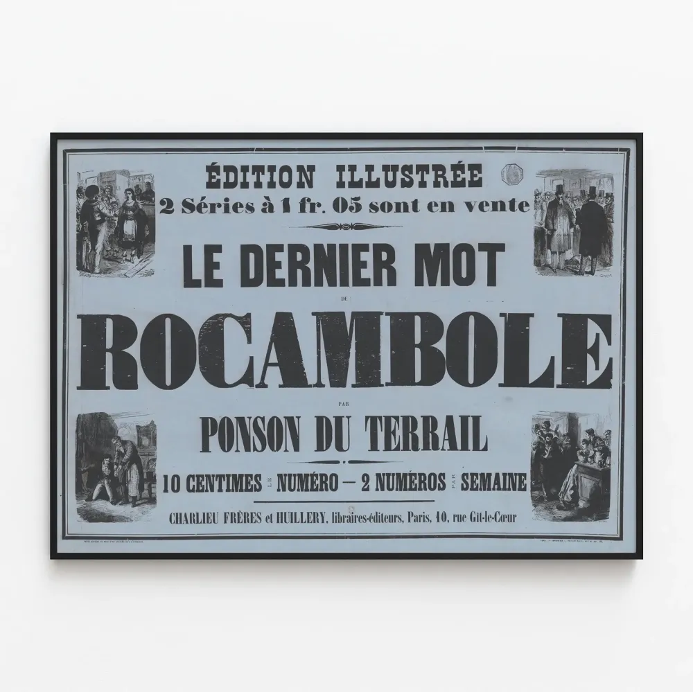 Plakat Vintage Le Dernier Mot de Rocambole af Ponson du Terrail