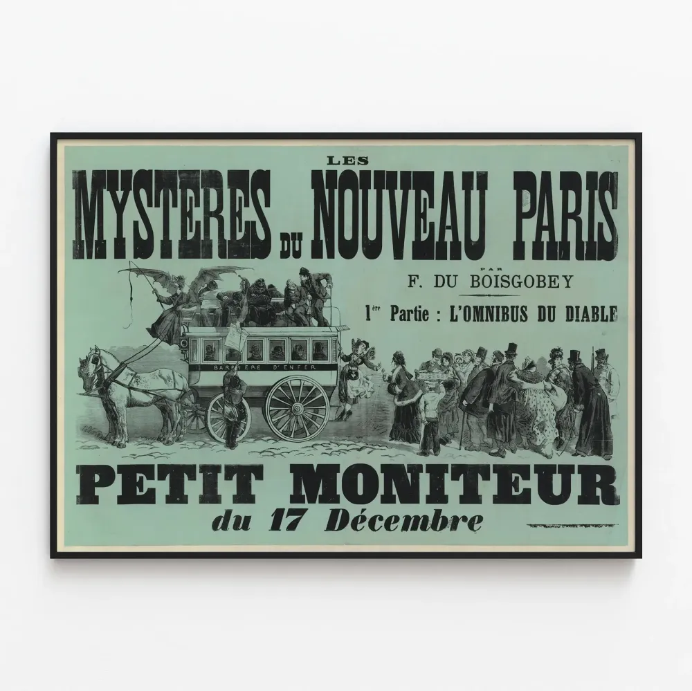 Plakat vintage Les Mystères du Nouveau Paris af F. du Boisgobey
