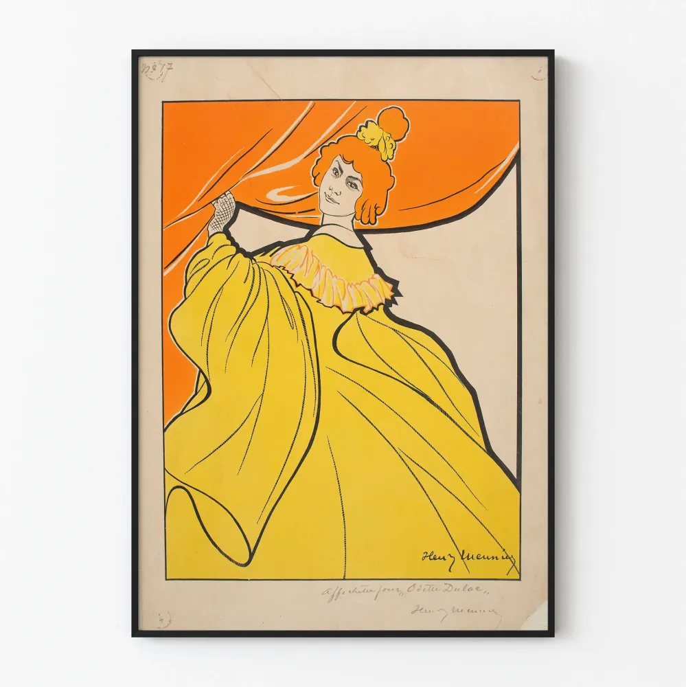 Vintage plakat 'Affichette pour Odette Dulac' i Art Nouveau-stil
