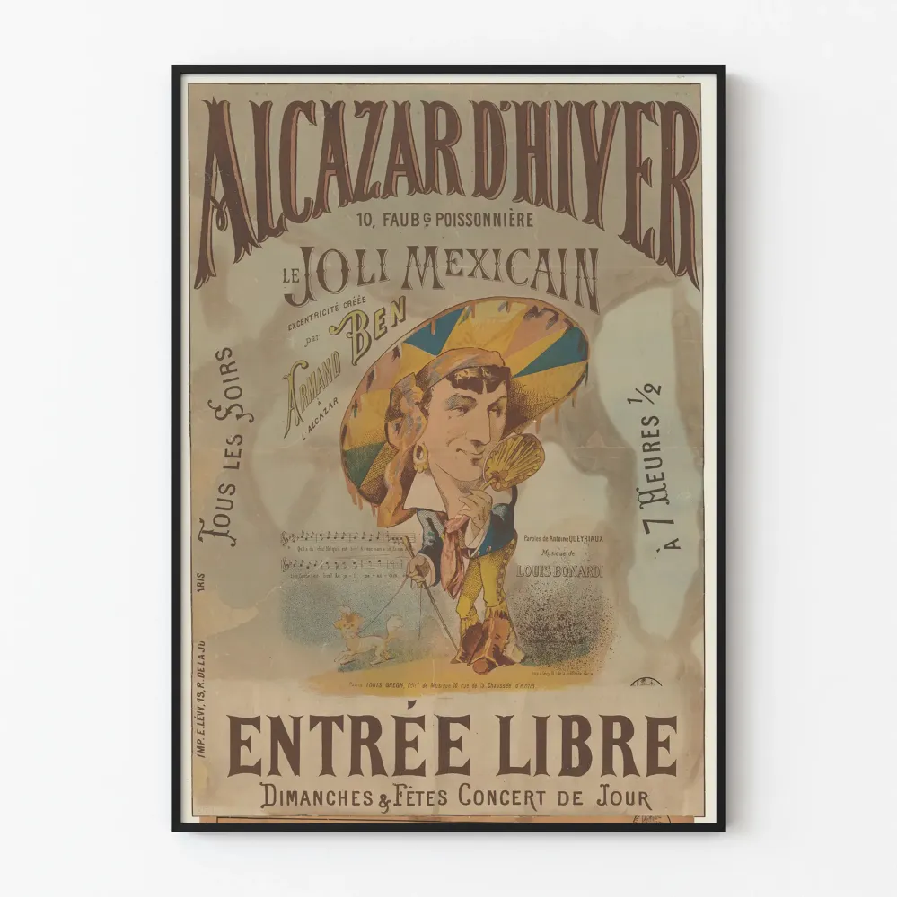 Vintage plakat af Alcazar d'Hiver Le Joli Mexicain