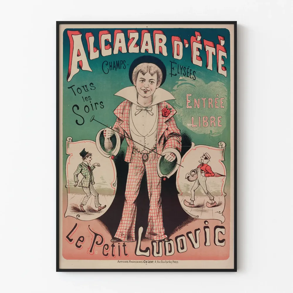 Vintage plakat af Alcazar d'Été Le Petit Ludovic Champs-Élysées