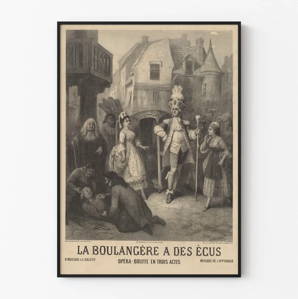 Vintage plakat La Boulangère à des Écus - Teatervægdekoration