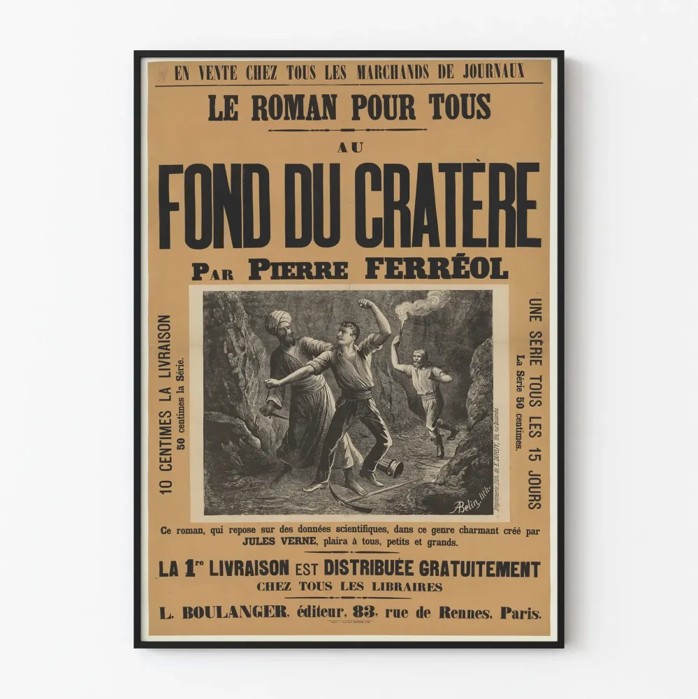 Vintage plakat "Au Fond du Cratère" af Pierre Ferréol