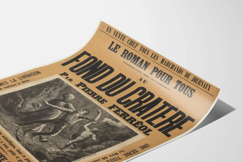 Vintage plakat "Au Fond du Cratère" af Pierre Ferréol