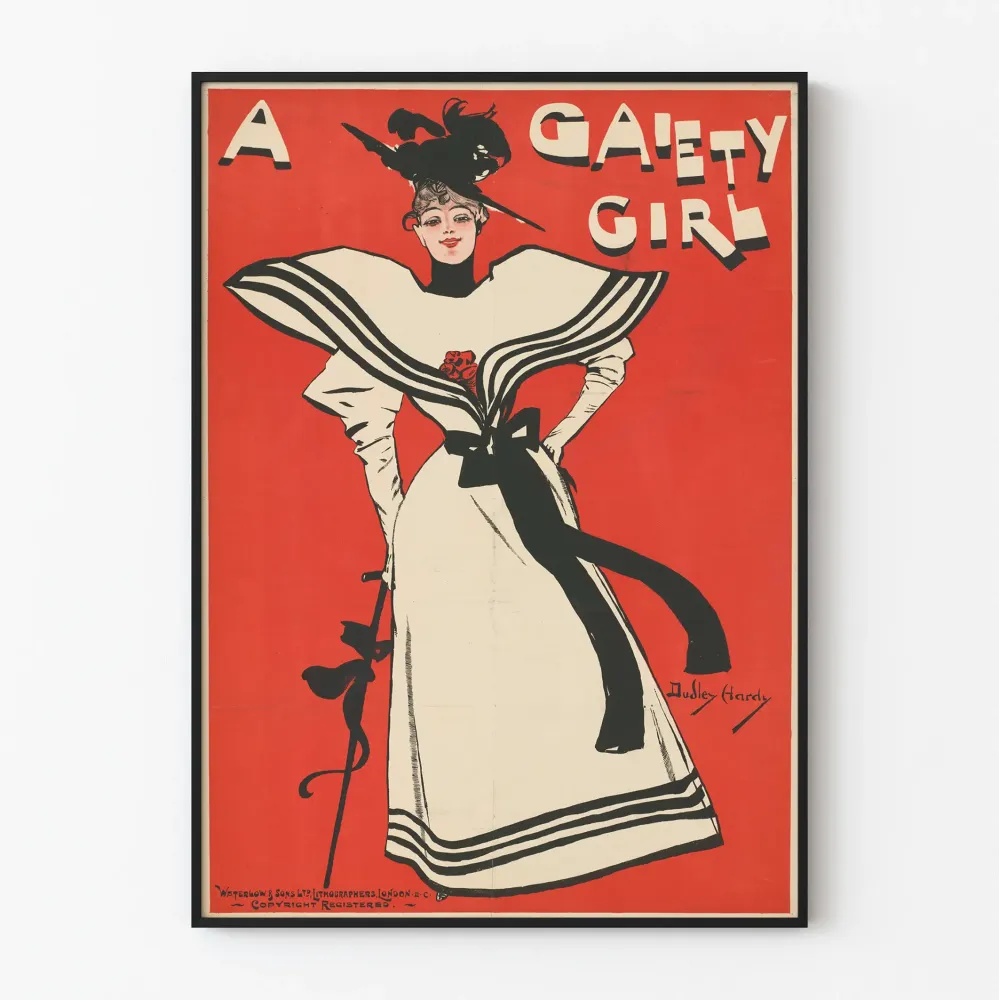 Vintage plakat i Gaiety Girl-stil art déco