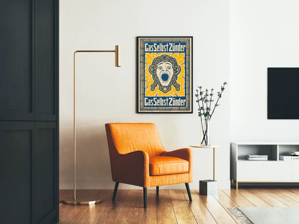 Vintage plakat GasSelbstZünder stil art déco