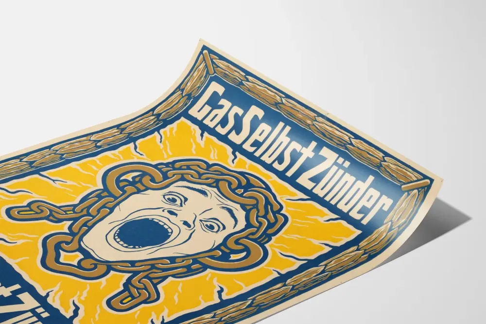 Vintage plakat GasSelbstZünder stil art déco