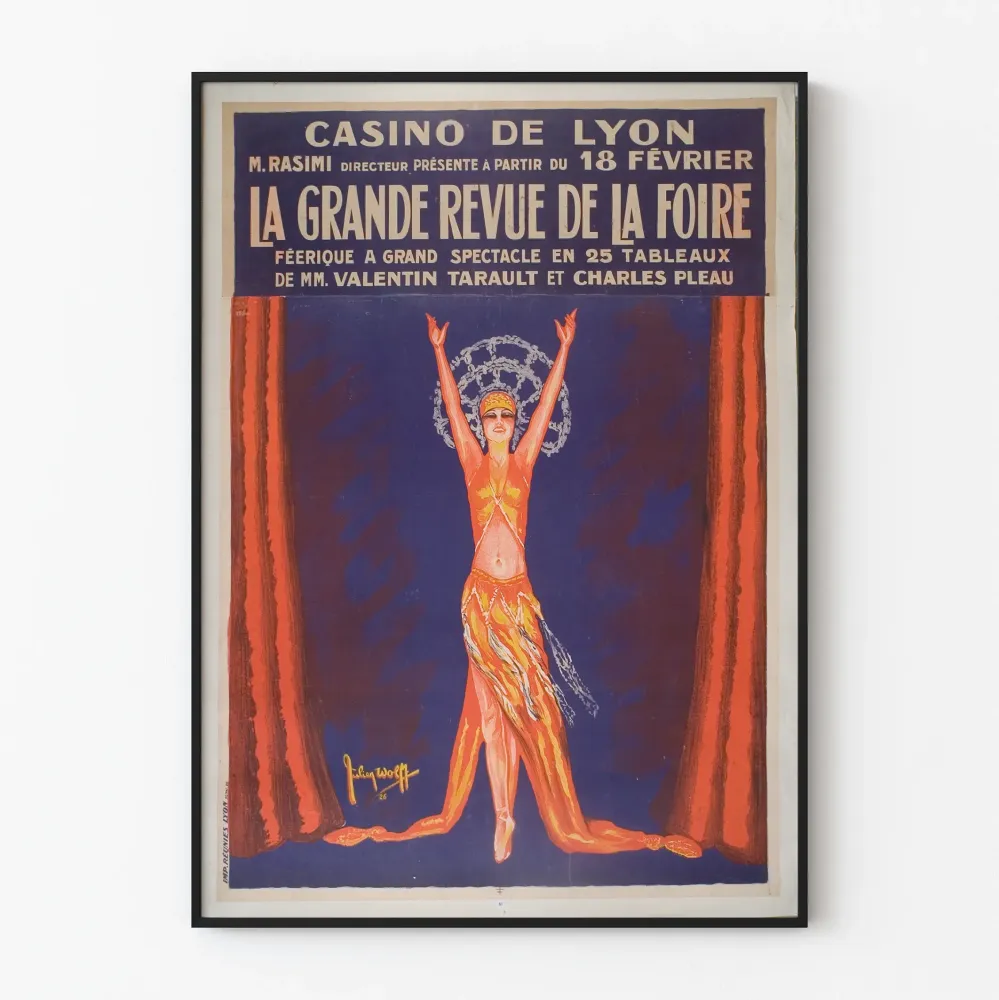 Vintage plakat af La Grande Revue de la Foire au Casino de Lyon