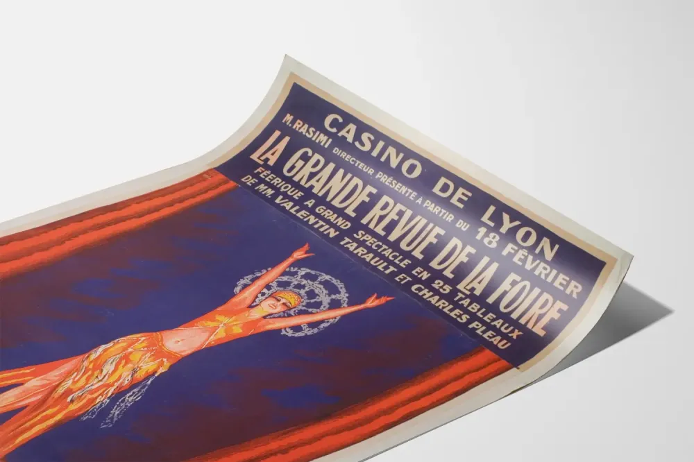 Vintage plakat af La Grande Revue de la Foire au Casino de Lyon