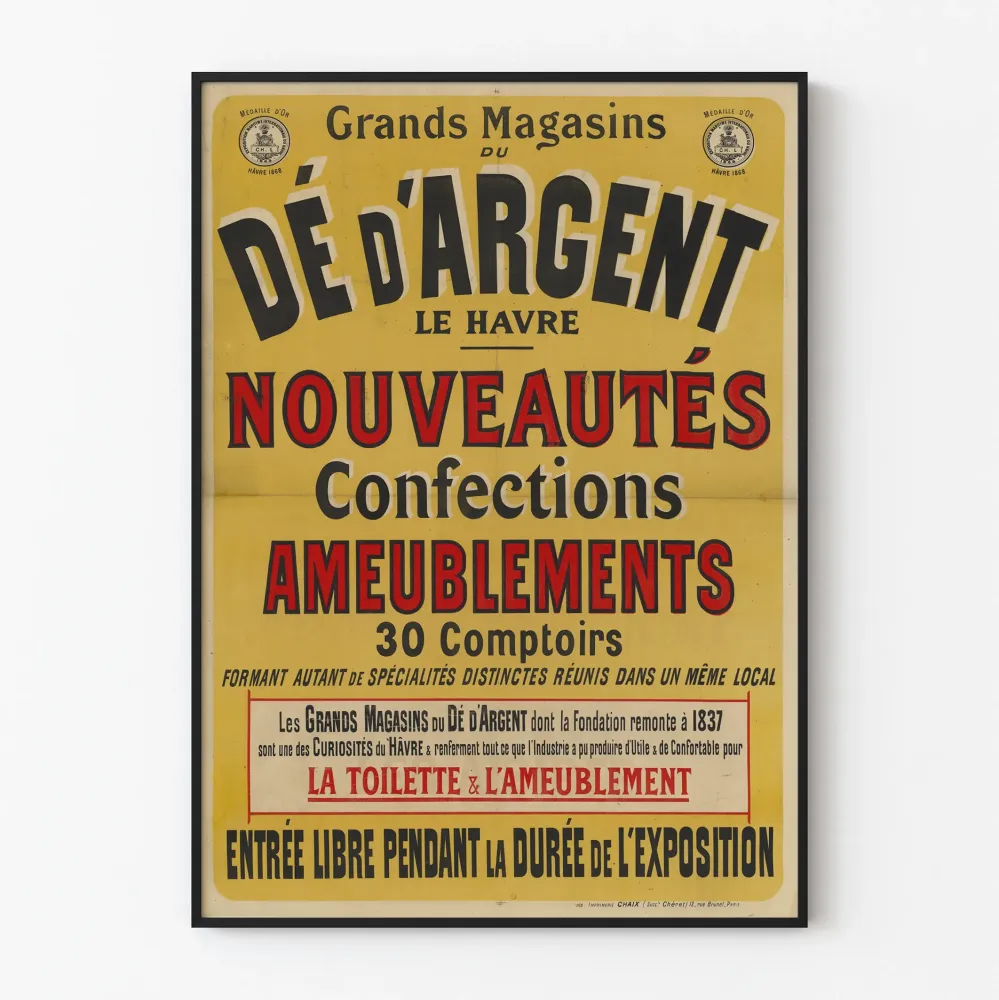 Vintage plakat af Grands Magasins du Dé d'Argent Le Havre