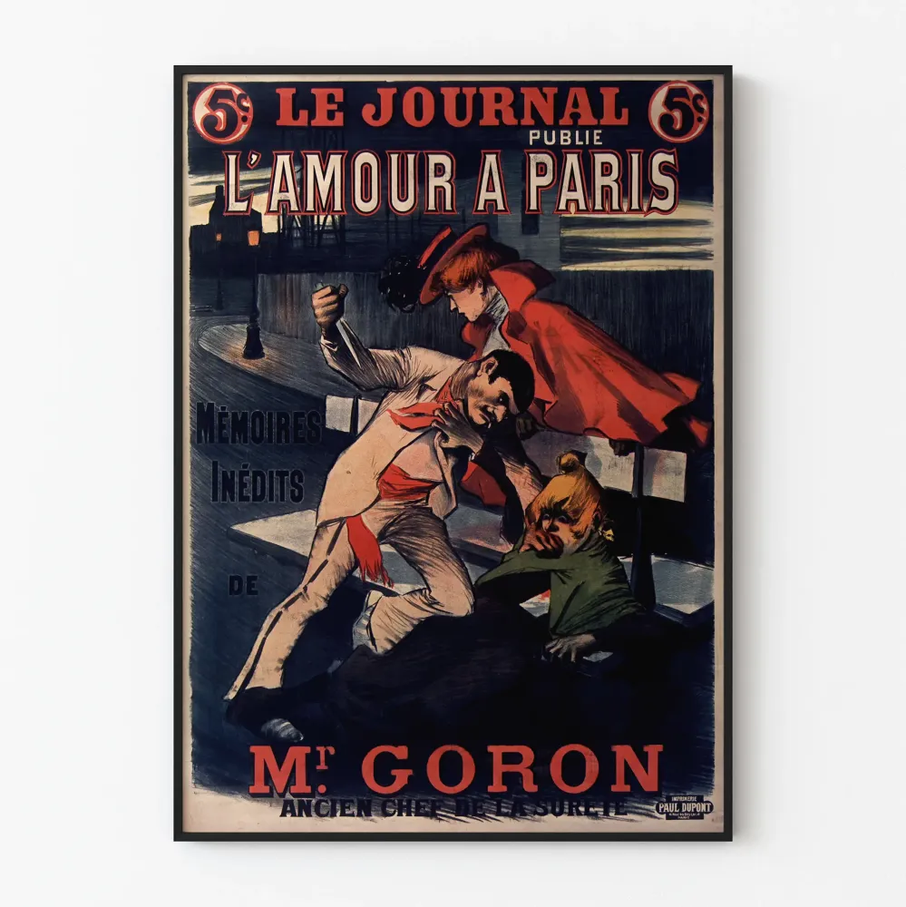 Vintage plakat Le Journal - L'amour à Paris af M. Goron