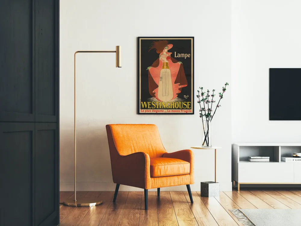 Vintage plakat Lampe Westinghouse stil Art déco