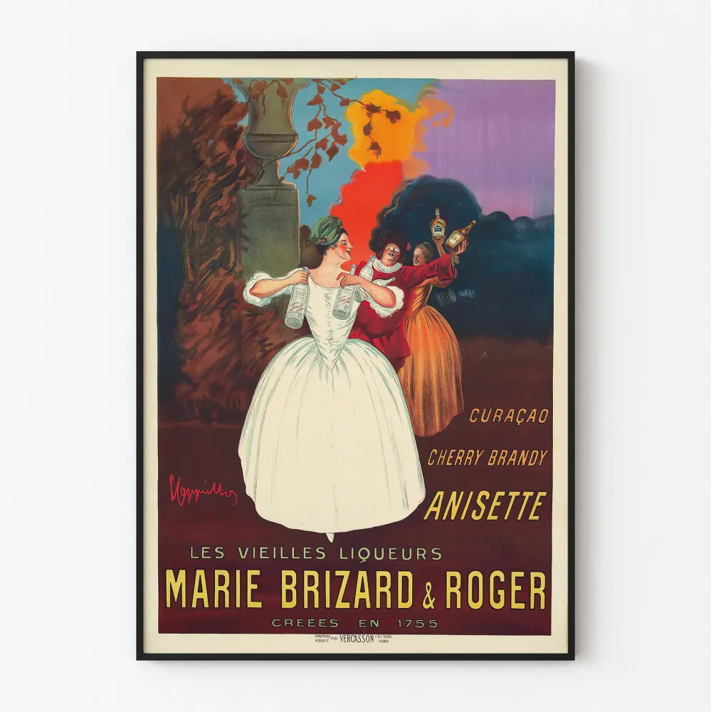 Vintage plakat af Les Vieilles Liqueurs Marie Brizard & Roger