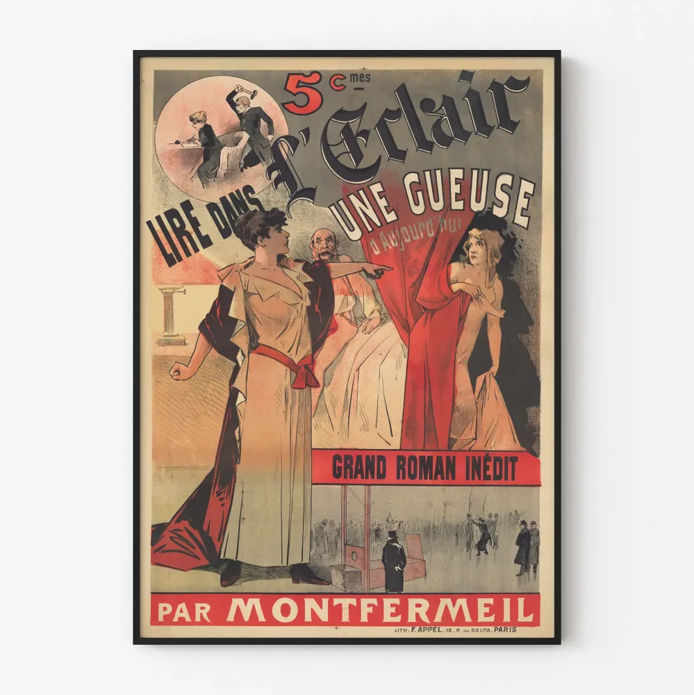 Vintage plakat Lire dans l'Éclair - En nutte i dag