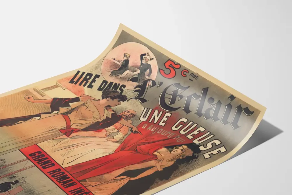Vintage plakat Lire dans l'Éclair - En nutte i dag