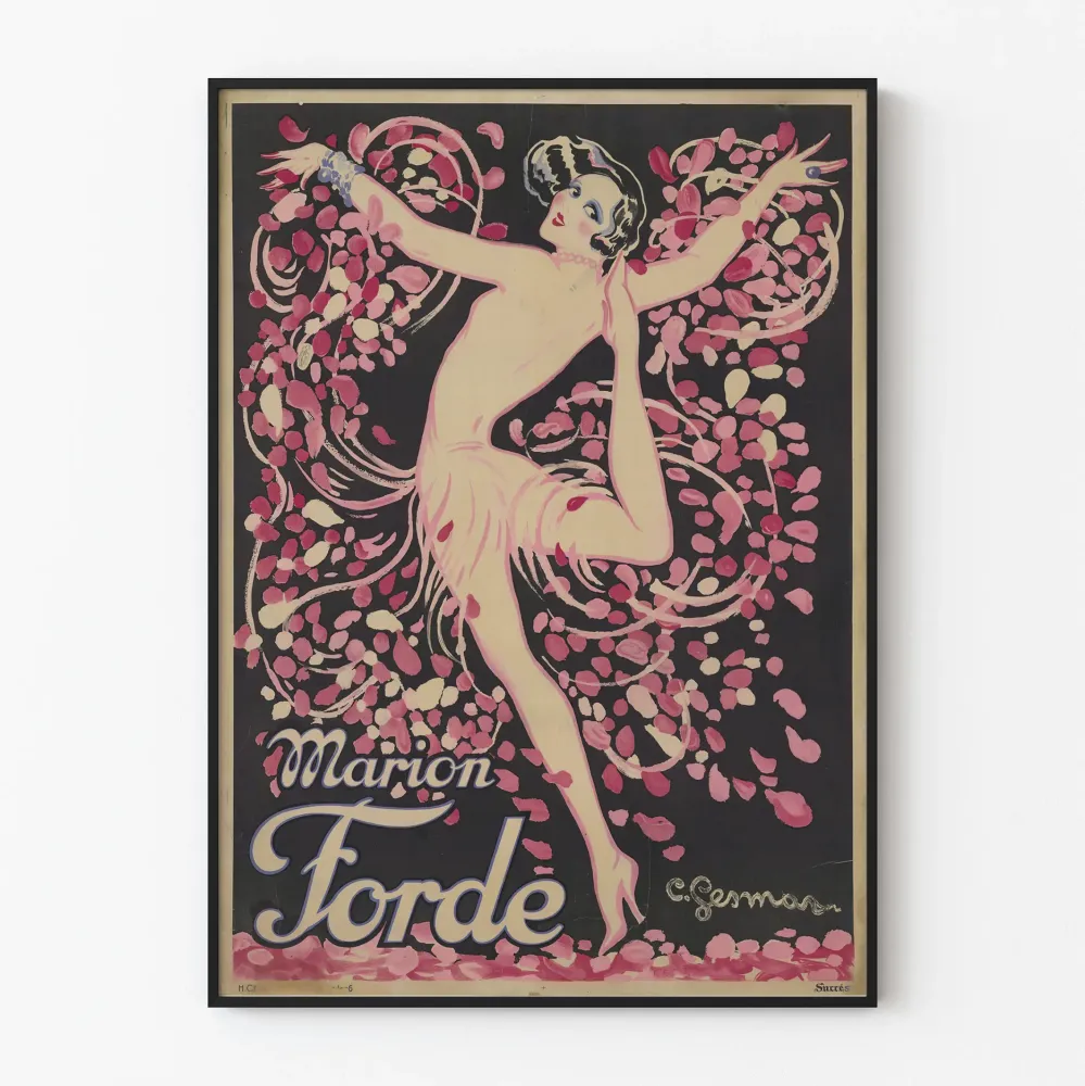 Vintage plakat Marion Fordé danserinde art déco