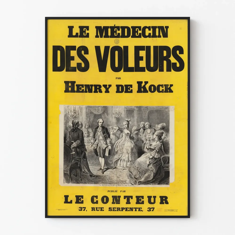 Vintage plakat af Le Médecin des Voleurs af Henry de Kock