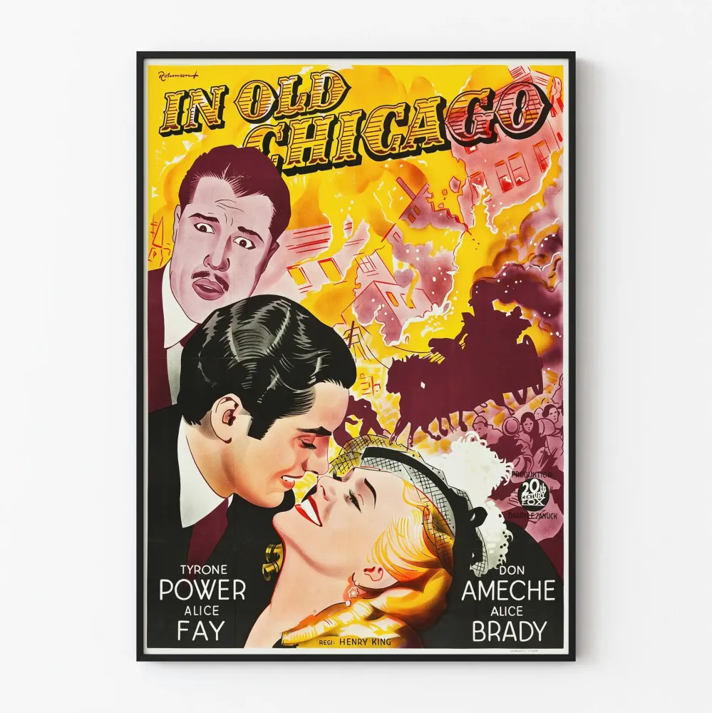 Vintage plakat Old Chicago art déco biograf