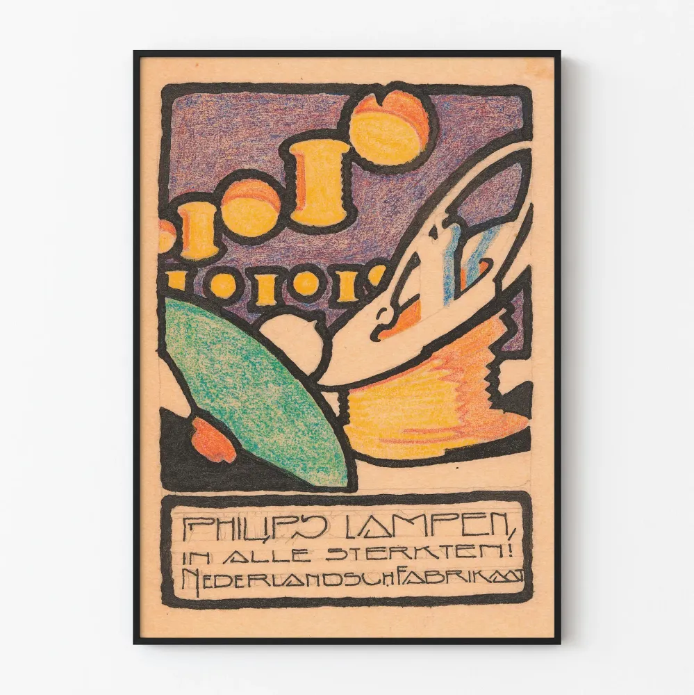 Vintage plakat af Philips lampe design art déco