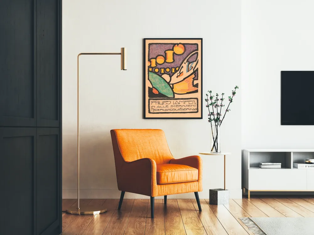 Vintage plakat af Philips lampe design art déco