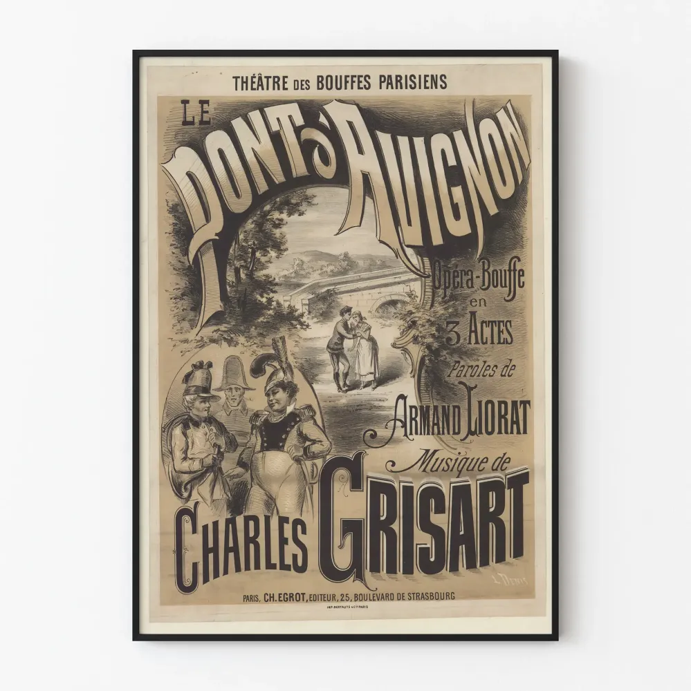 Vintage plakat af Le Pont d'Avignon - Théâtre des Bouffes Parisiens