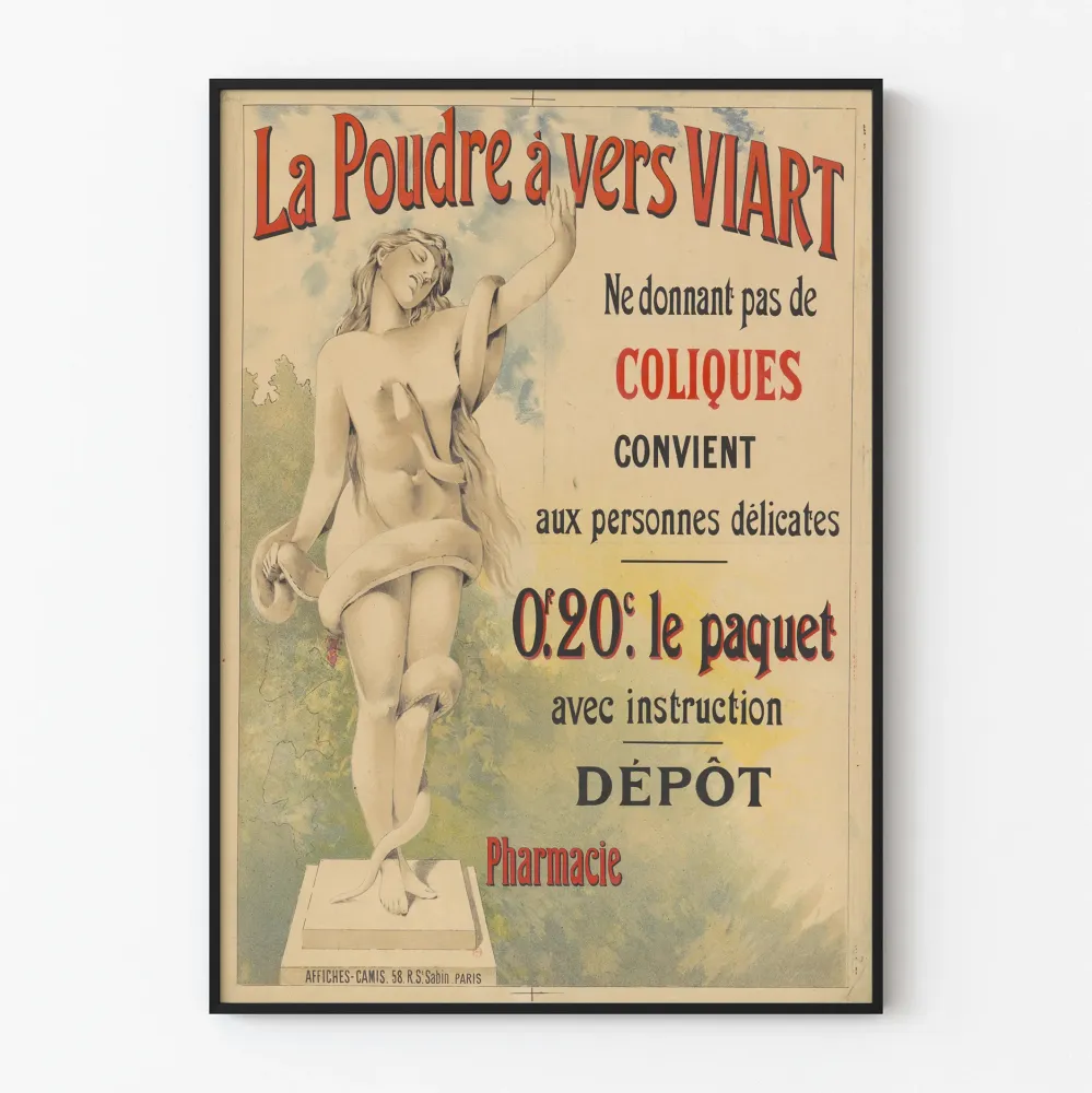 Vintage plakat La Poudre à Vers Viart