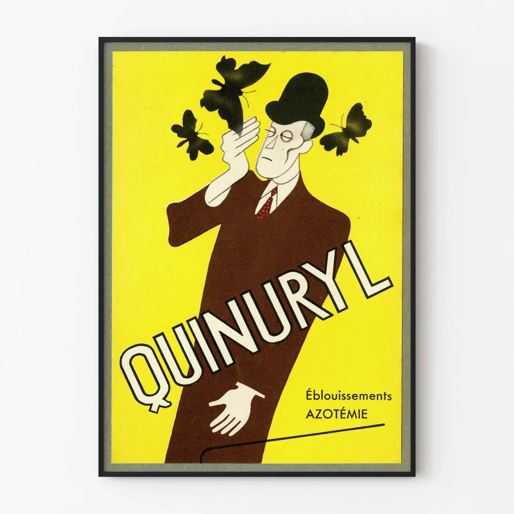 Vintage plakat Quinuryl design art déco