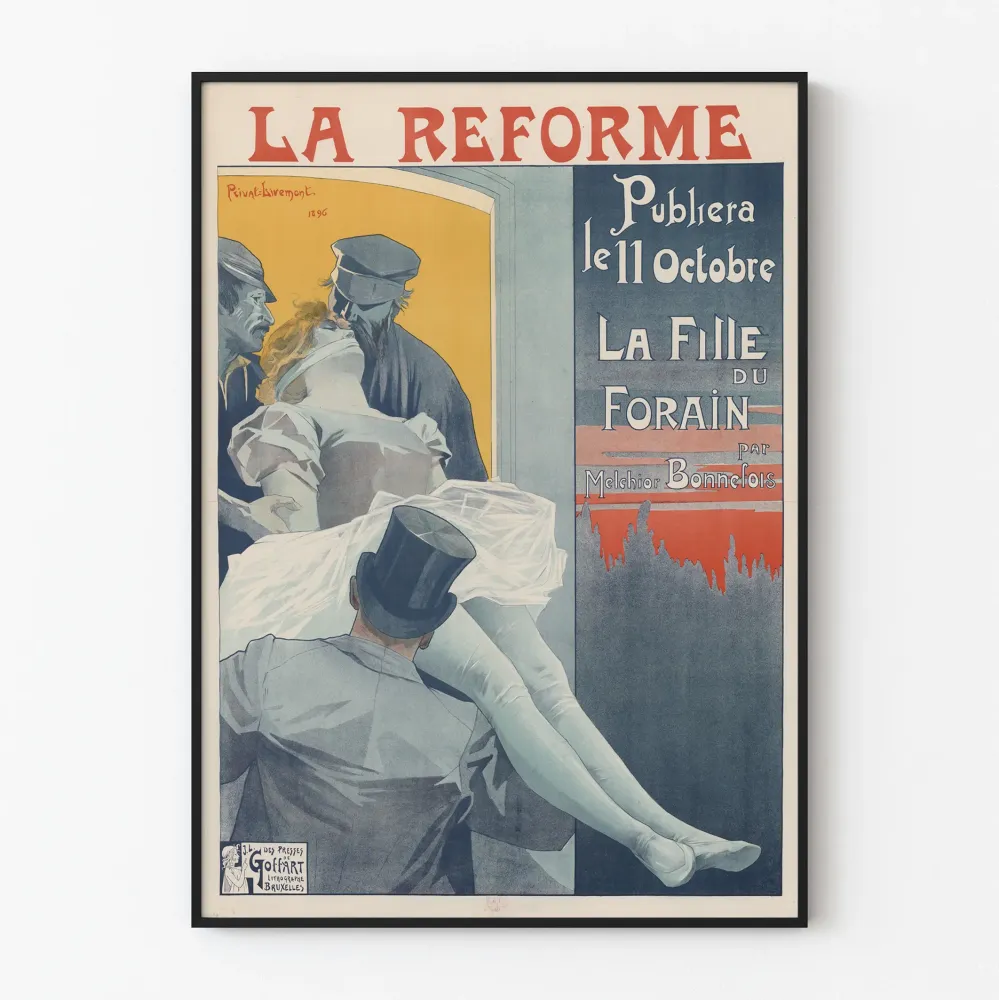 Vintage plakat La réforme - Forpagterens datter af Melchior Bonnefois
