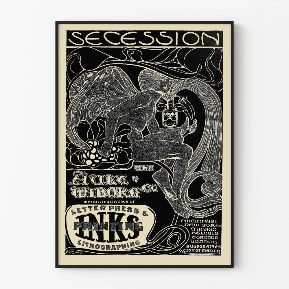 Vintage plakat af Sécession Ault & Wiborg, der indrammer art déco