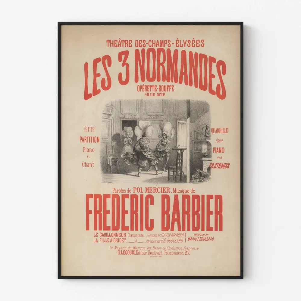 Vintage plakat Théâtre des Champs-Élysées De 3 Normænd