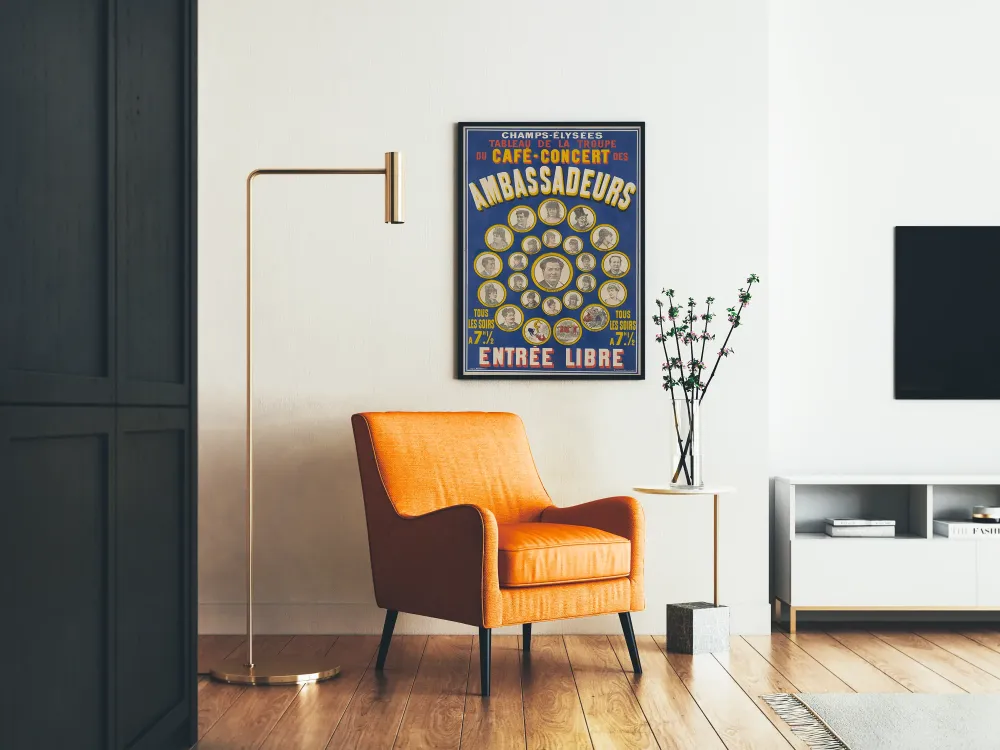 Vintage plakat af Troupe du Café-Concert des Ambassadeurs