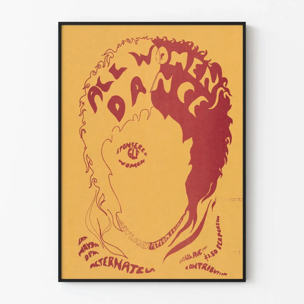 Vintage stil psykedelisk plakat af kvindelig dans