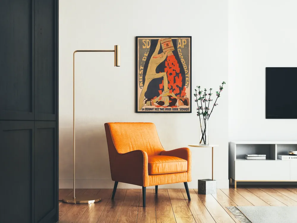 Vintage valgplakat i SDAP-stil art déco