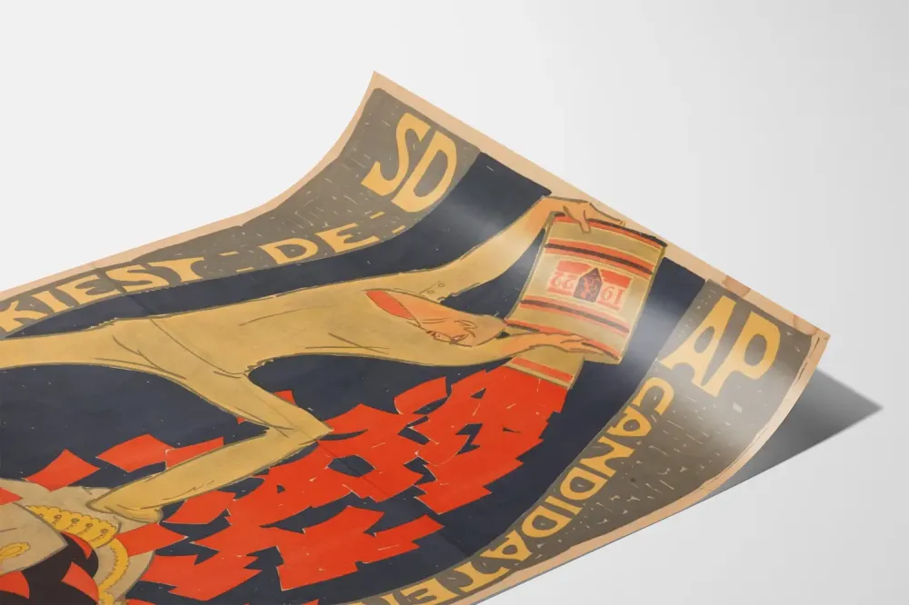 Vintage valgplakat i SDAP-stil art déco