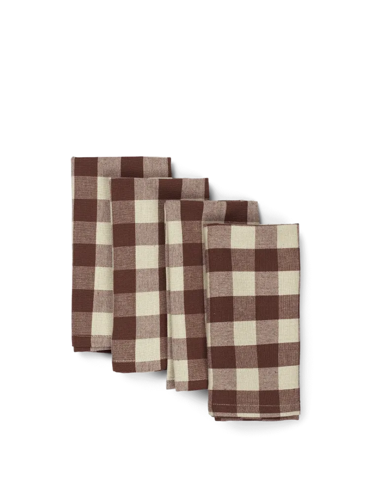 Bothy Check Napkins - Set 4 - Cinnamon/Grey Green