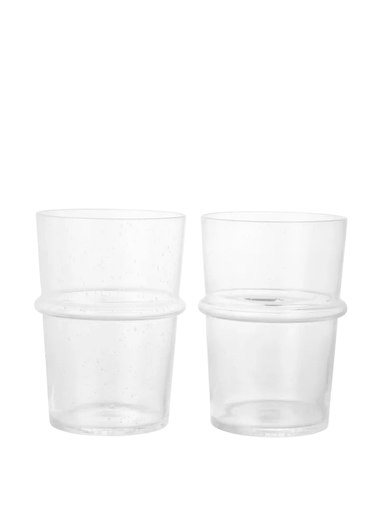 Boya Tall Glasses - Set 2 - Clear Bubbles