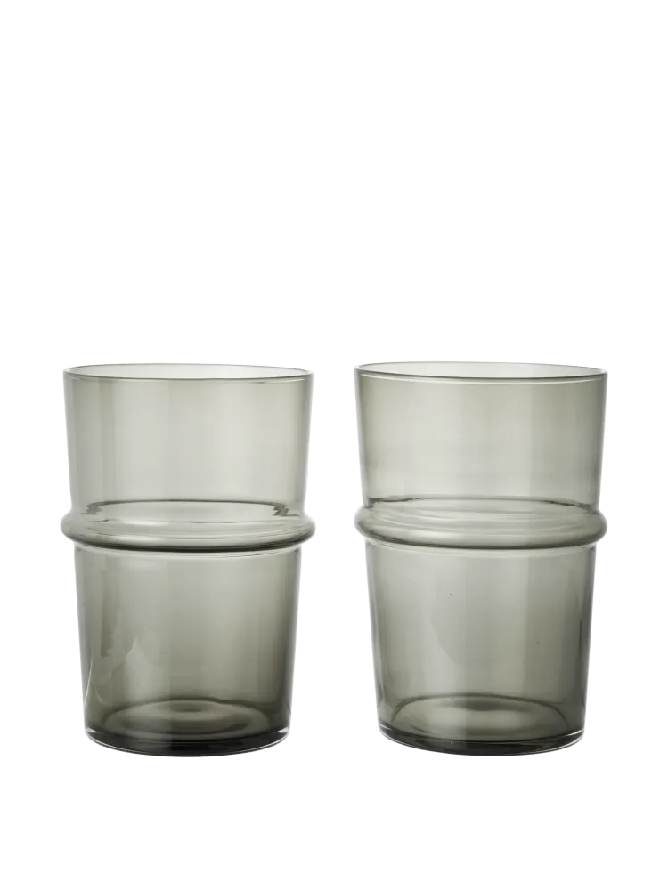 Boya Tall Glasses - Set 2 - Smoked Grey