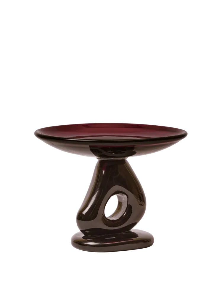 Damo Glass Centrepiece - Large - Dark Grape