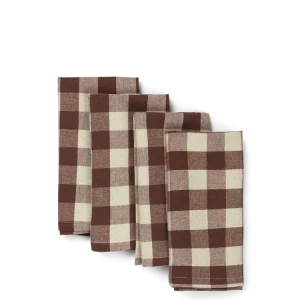 Bothy Check Napkins - Set 4 - Cinnamon/Grey Green Ferm Living - DK