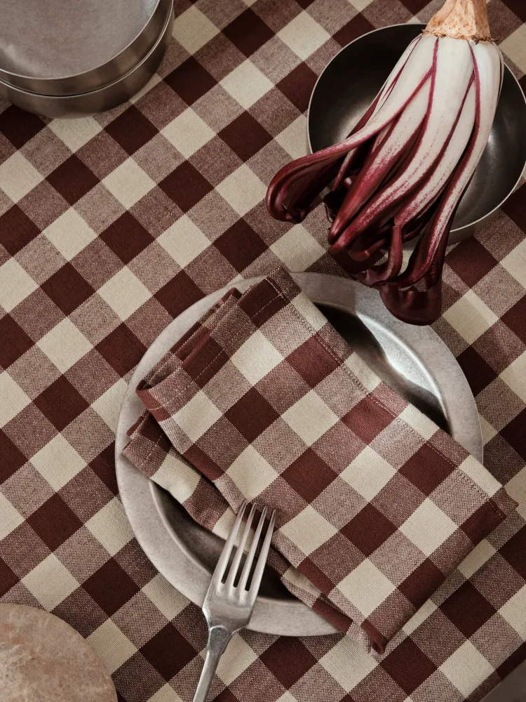 Bothy Check Napkins - Set 4 - Cinnamon/Grey Green Ferm Living - DK