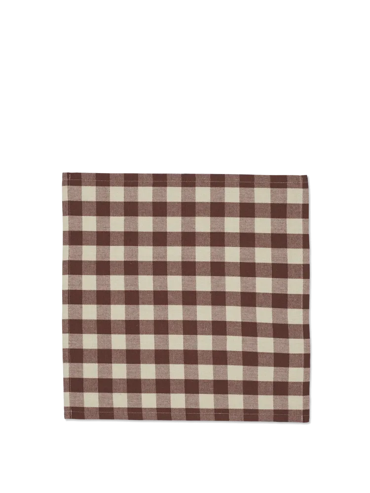 Bothy Check Napkins - Set 4 - Cinnamon/Grey Green Ferm Living - DK