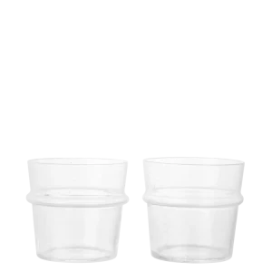 Boya Low Glasses - Set 2 - Clear Bubbles Ferm Living - DK