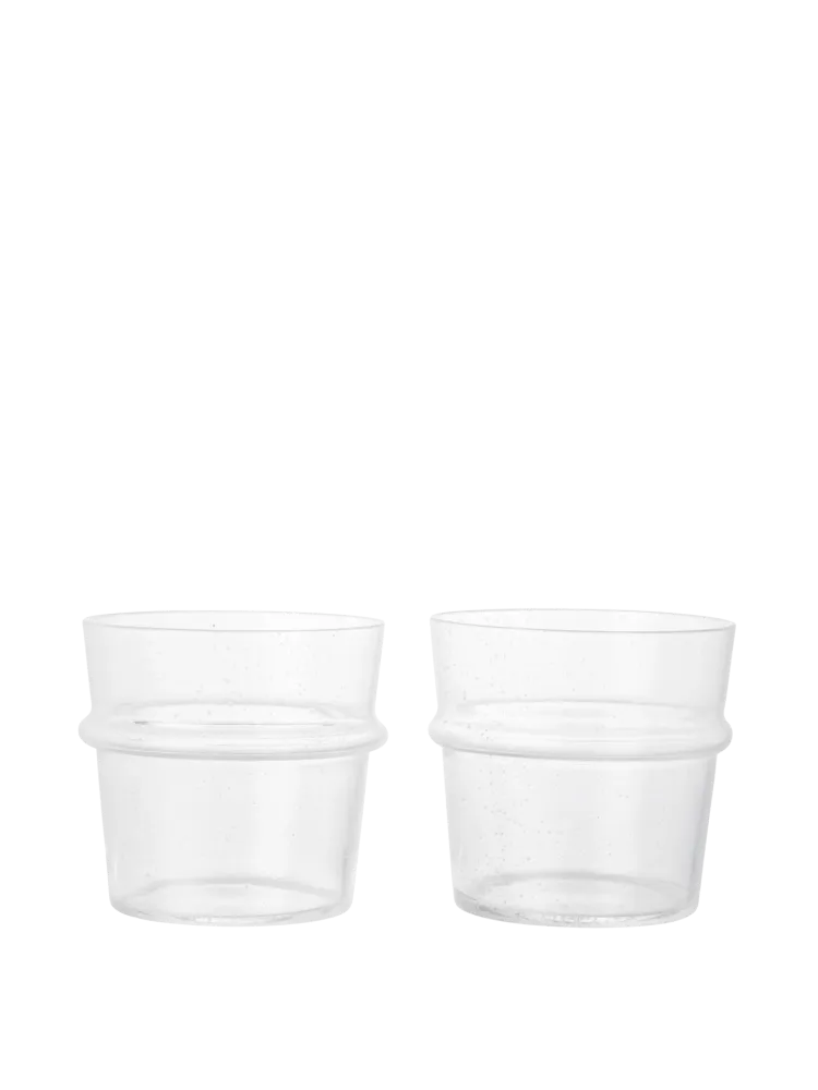 Boya Low Glasses - Set 2 - Clear Bubbles Ferm Living - DK