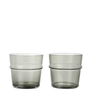 Boya Low Glasses - Set 2 - Smoked Grey Ferm Living - DK