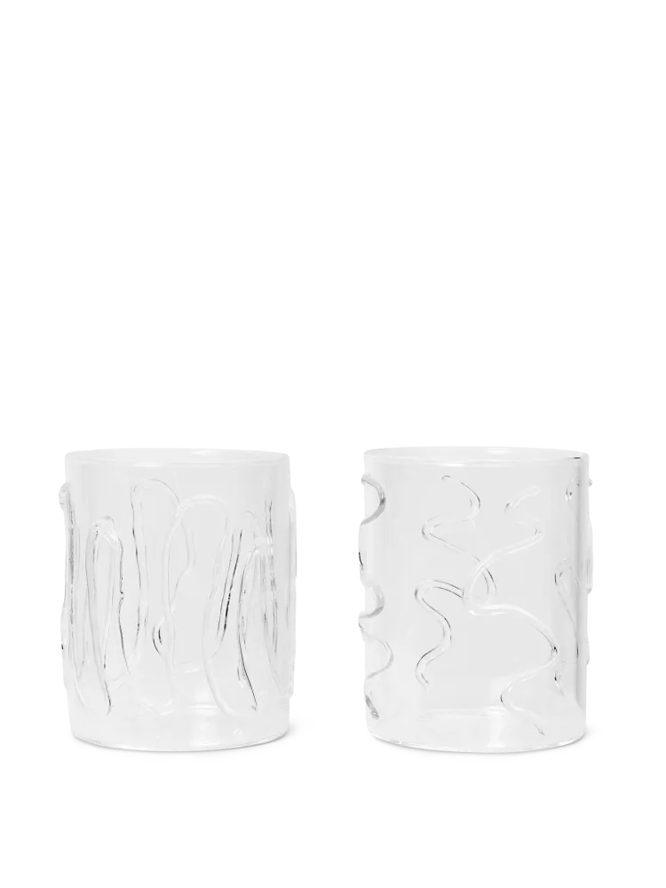 Doodle Glasses - Set 2 - Tall - Clear Ferm Living - DK