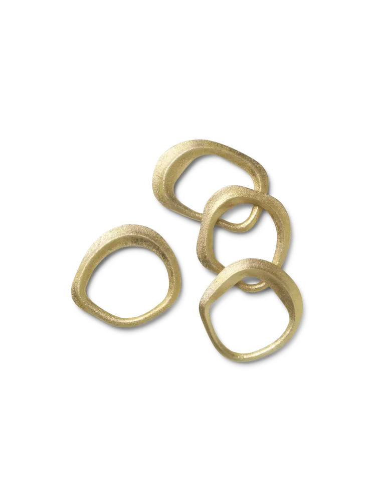 Flow Napkin Rings - Set 4 - Brass Ferm Living - DK